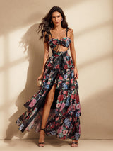 Conjunto Nalima Floral com Top e Saia Estampada – Leveza e Charme para Todas as Ocasiões