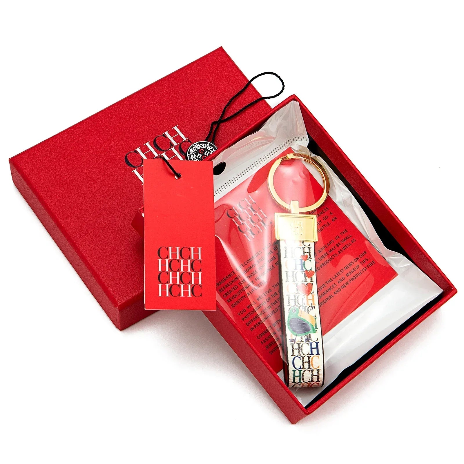 Chaveiro CHCH – Couro, Design Exclusivo com Estampa, Estilo Minimalista e Sofisticado, Presente Elegante