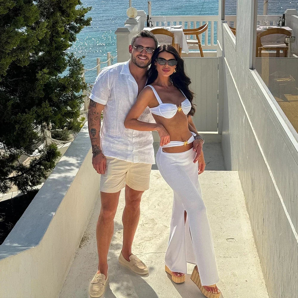 Conjunto Tres peças - Biquini e saia