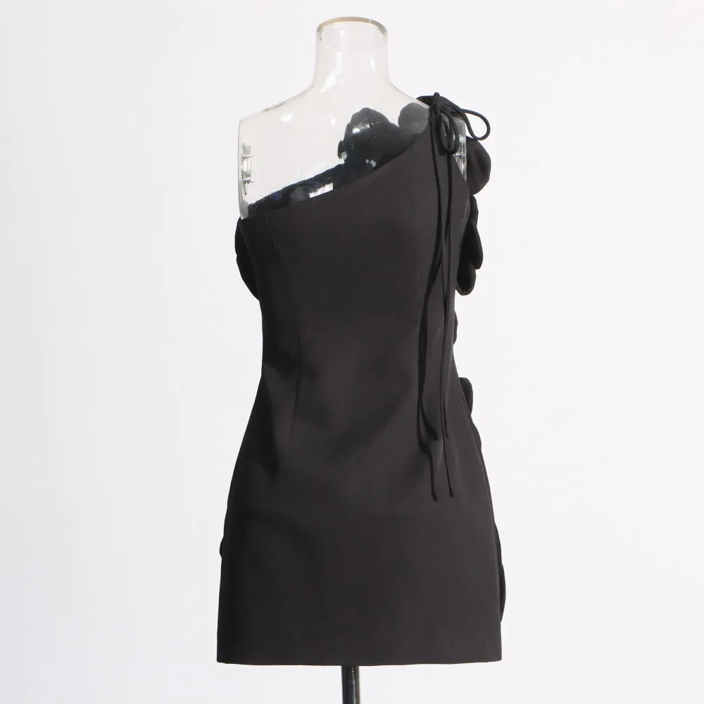 Vestido de Flores 3D – Sem Mangas, Elegância e Sofisticação