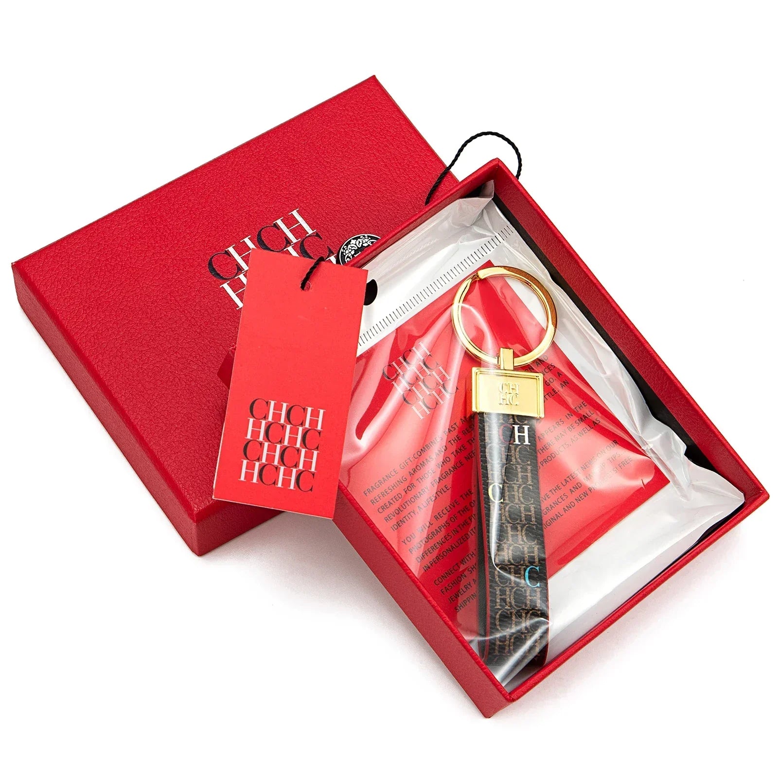 Chaveiro CHCH – Couro, Design Exclusivo com Estampa, Estilo Minimalista e Sofisticado, Presente Elegante