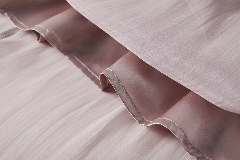 Vestido de Verão SEDA – Luxo Francês, Franjas, Pregas e cristais