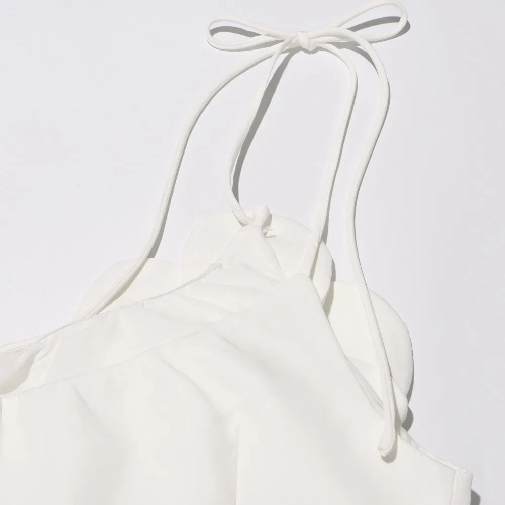 Vestido de Flores 3D – Sem Mangas, Elegância e Sofisticação