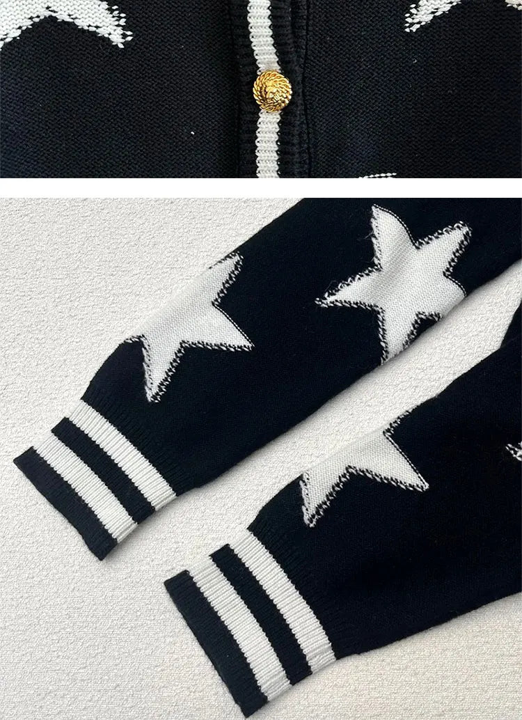 Cardigan Tricot com Botões Dourados – Estilo Sofisticado