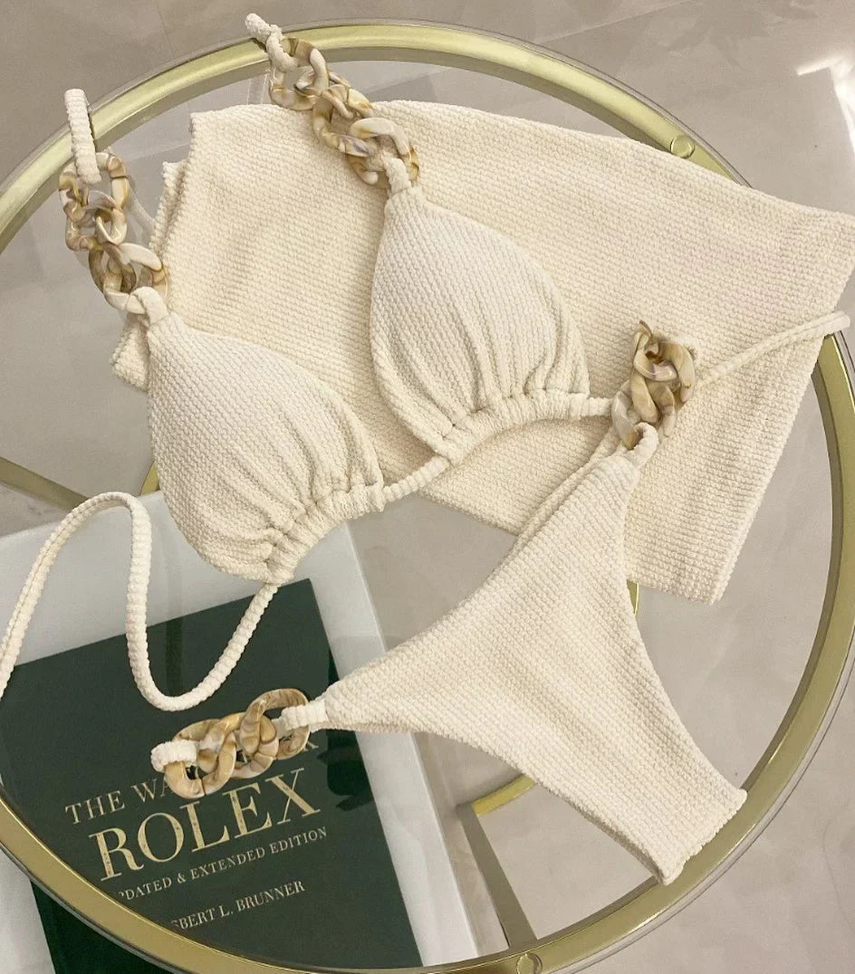 Conjunto Biquini com Corrente Elegante