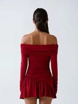 Vestido Mini Cerulea Ombro a Ombro com Laço