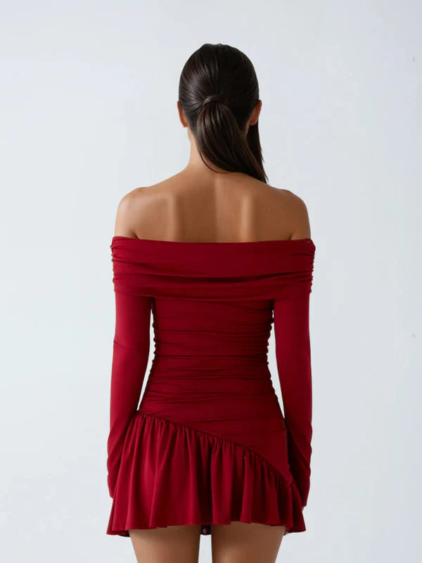 Vestido Mini Cerulea Ombro a Ombro com Laço