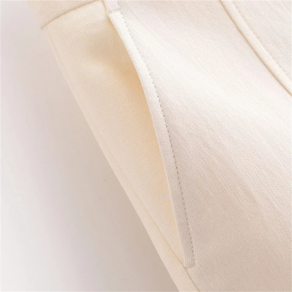 Conjunto Feminino Elegância Clássica – Blazer Transpassado com Botões Duplos e Calça de Cintura Alta