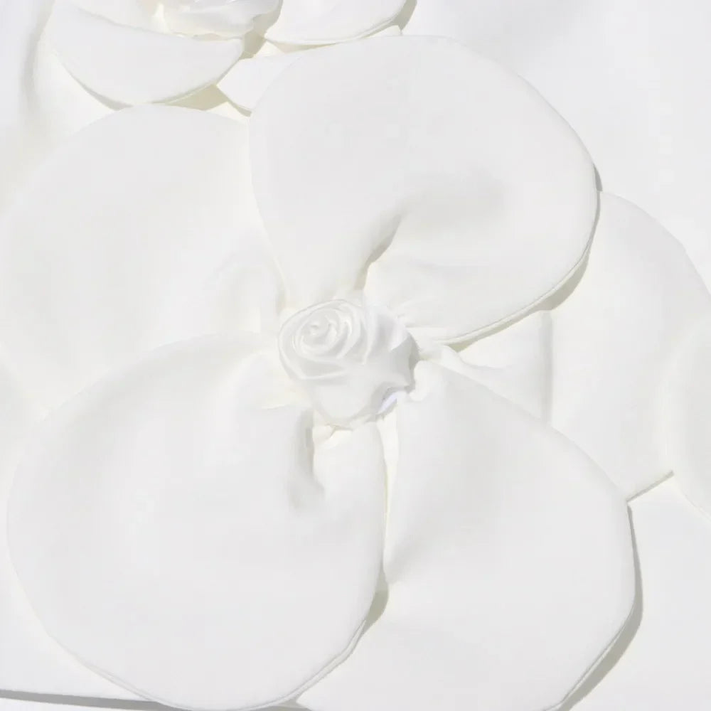 Vestido de Flores 3D – Sem Mangas, Elegância e Sofisticação